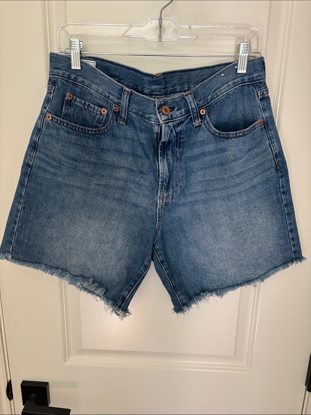 Classic High-Rise Blue Denim Women’s Shorts